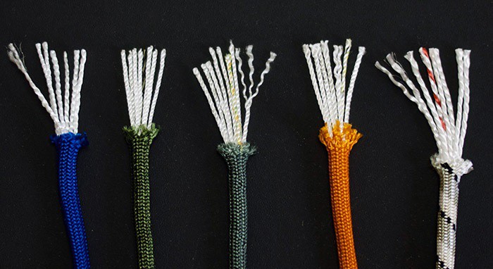 Structure interne d’une paracorde (gaine, torons, fils)
