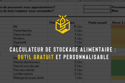 Calculateur de stockage alimentaire : outil gratuit et personnalisable