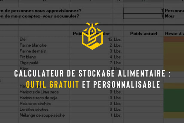 Calculateur de stockage alimentaire : outil gratuit et personnalisable