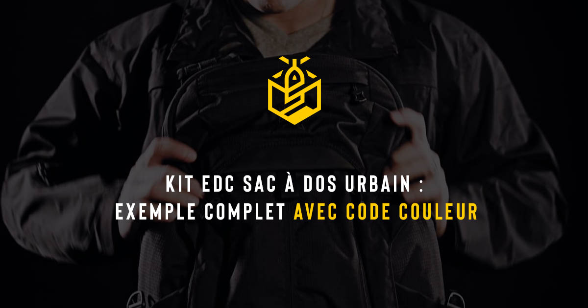 Kit EDC sac à dos urbain : exemple complet avec code couleur