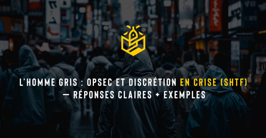 L’Homme Gris : OPSEC et discrétion en crise (SHTF) — réponses claires + exemples